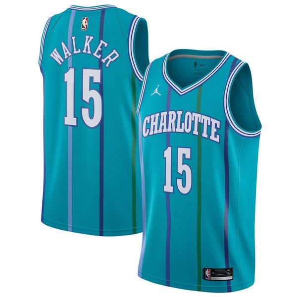 Men Charlotte Hornets 15 Kemba Walker Green Swingman Hardwood Classics NBA Jersey